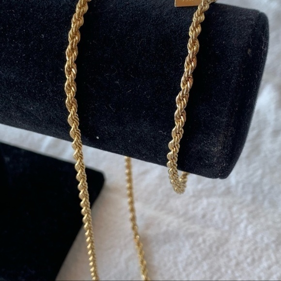 Gold tone twisted rope design Korea made matching bracelet necklace set - Picture 2 of 8